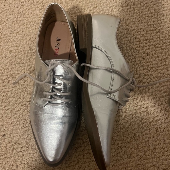 Silver Just Fab Loafers - Picture 3 of 7